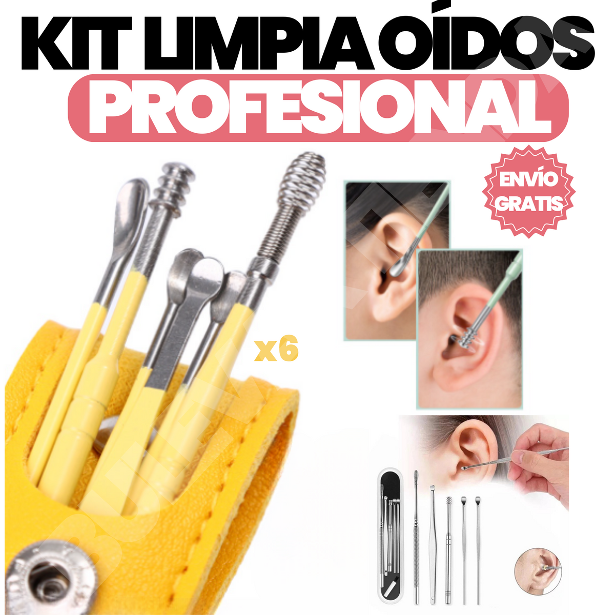 Kit Profesional x6 Limpieza de Oídos + Envío Gratis 