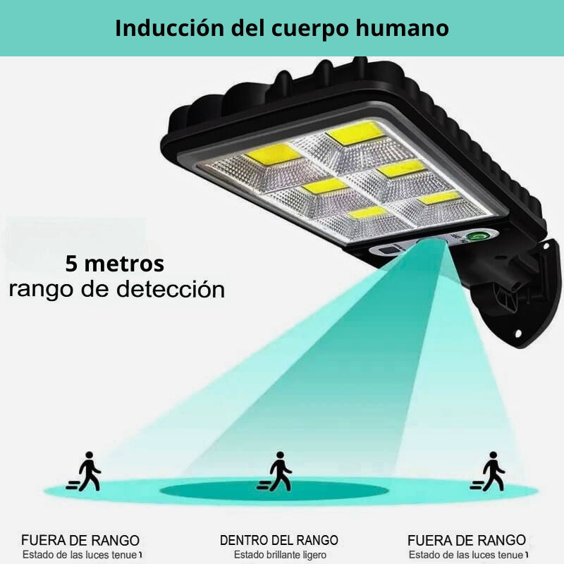 Lámpara solar multimodo con sensor de movimiento