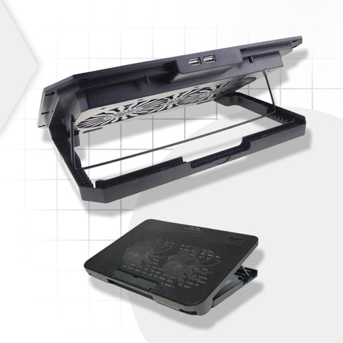 Base Refrigerante para Notebook Cooler 2 Ventiladores Silenciosos Ajustables con LED